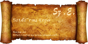 Sztáray Erna névjegykártya